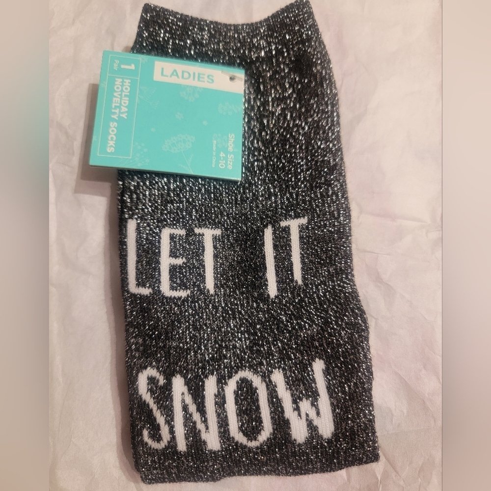 Let It Snow holiday socks